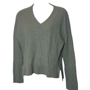 Alashan women’s one size green pullover 100% cashmere sweater long back